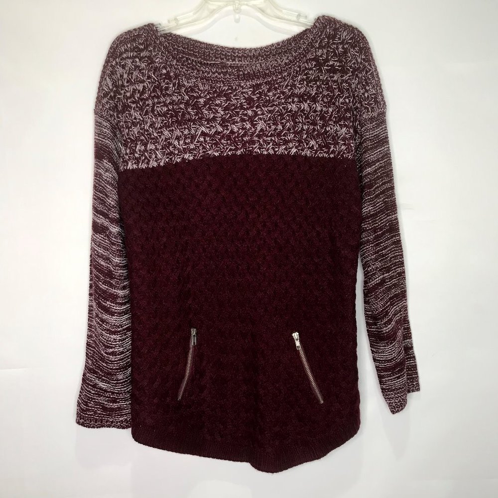 Hooked Up by I.O.T Maroon Burgundy Sweater XL